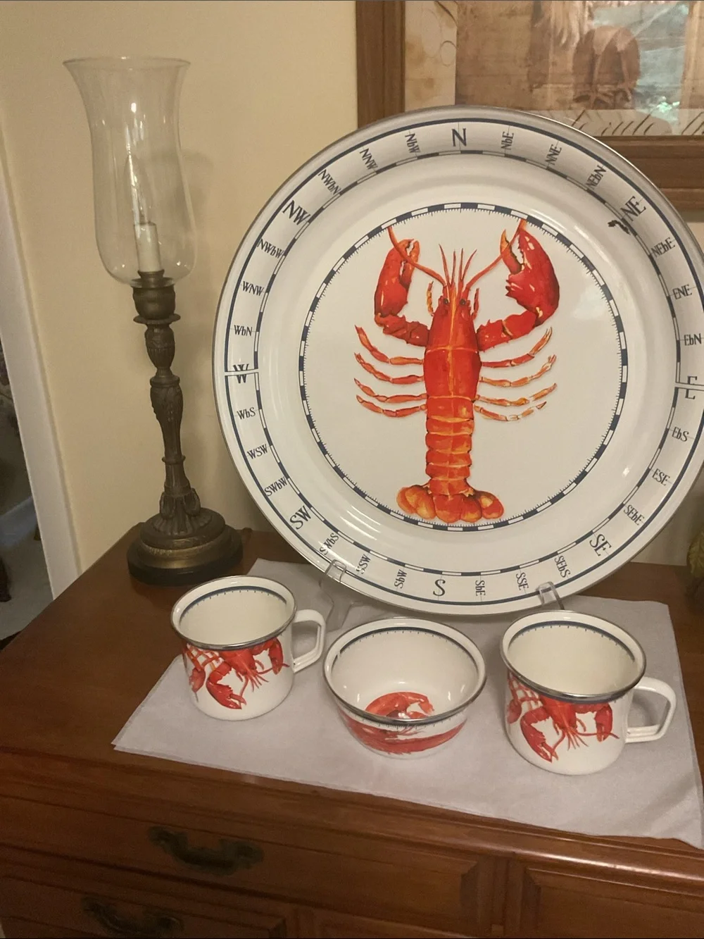 Golden rabbit ceramic lobster set